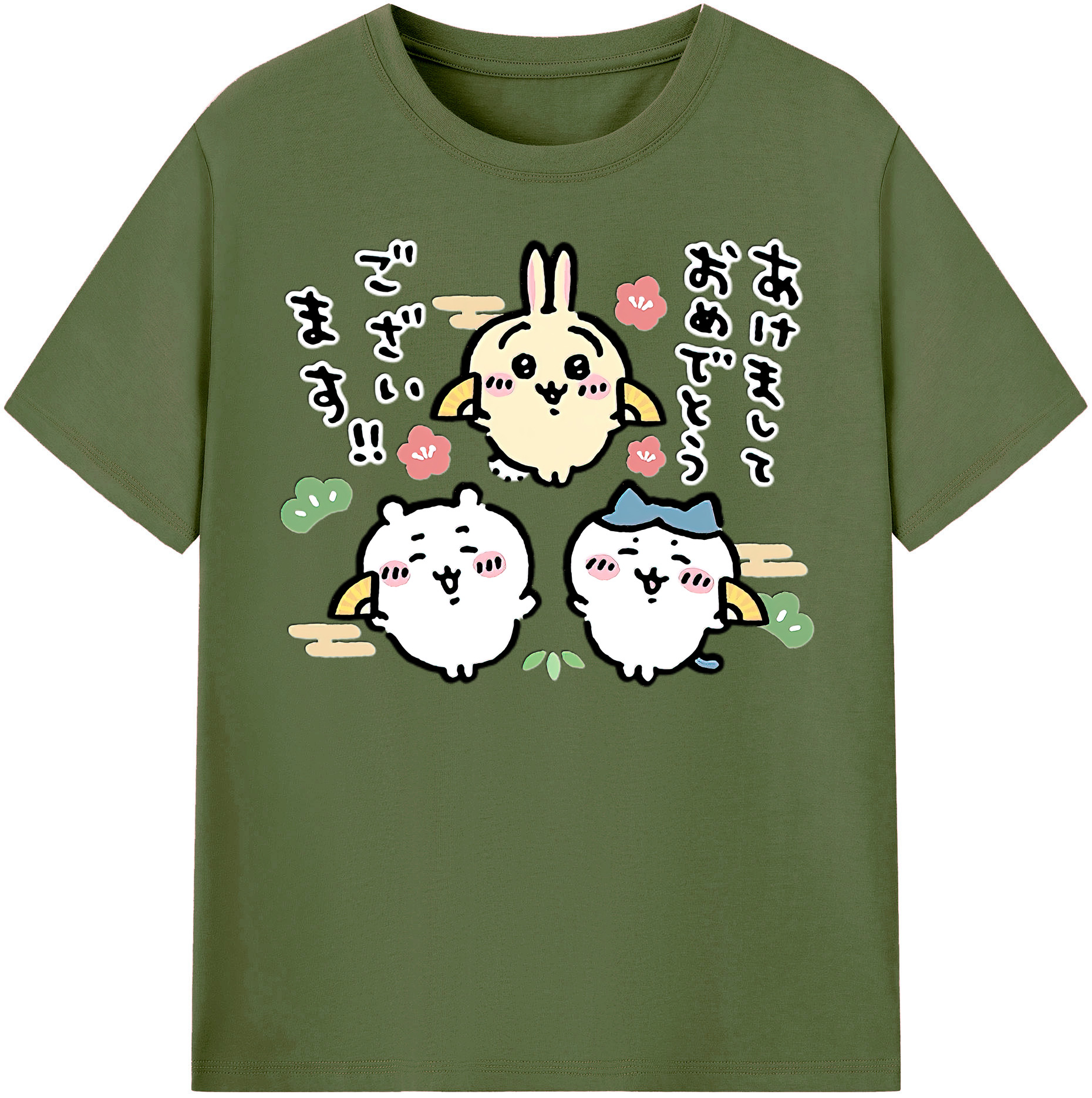 （画像用） ちいかわ ちいかわ Chii-kawa chiikawa 綿100％半袖Tシャツ（フロントプリント）